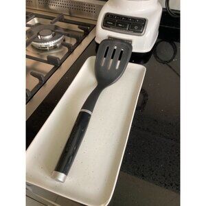 KitchenAid Black Classic Nylon Slotted Turner 13.66-Inch Aqua Sky